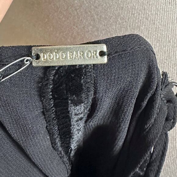 Dodo Bar Or Agnes Black Velvet Beaded Dress - Asymmetrical Ruffled Hem - Picture 8 of 9